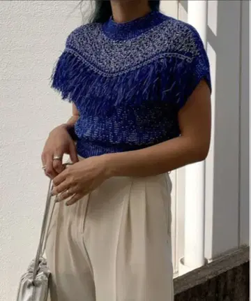 AMERI 아메리 TASSEL COMPACT KNIT TOP