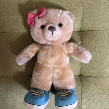 리본 포함 베이지 곰 봉제 인형