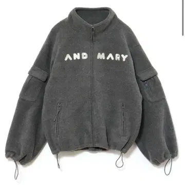 Mary 로고 플리스 재킷 그레이 앤메리