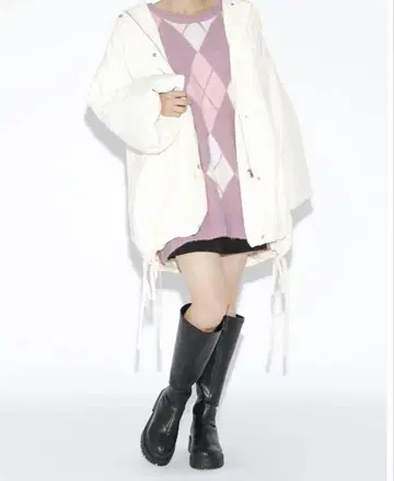 마계노 리리무 x Heather 패딩 스탠드 블루종