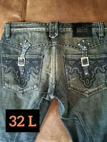 ANTIK DENIM 스트레이트 데님 입체 재단 스터드 32 L