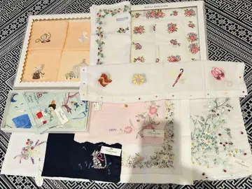 편애 올 핸드메이드 자수 손수건 고져스 손수건 묶음 판매 10개