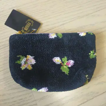 FEILER 택 포함 미사용 새상품 꽃무늬 블랙 파우치 코인 케이스