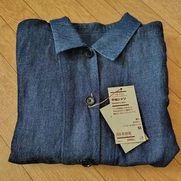 MUJI 헴프 데님 반팔 셔츠