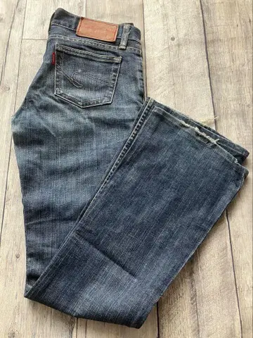 초기 moussy 데님 26 부츠컷 로우라이즈 데미지