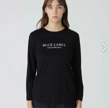 BLUE LABEL 로고 프린트 롱 셔츠