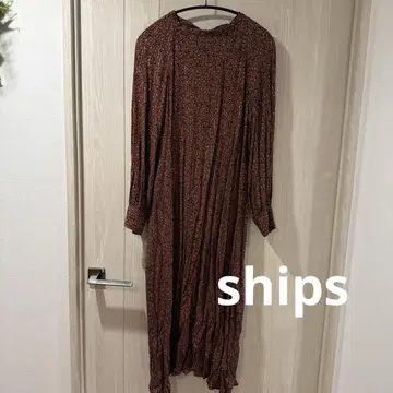 ships 리본 포함 긴팔 원피스