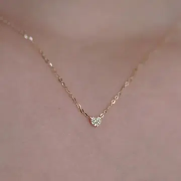 519F [하트] 다이아 골드 목걸이 4mm 실버925 작은 알갱이