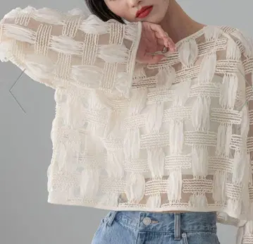 로리즈팜 [ 앞뒤 착용 가능 ] 튤 레이스 2WAY 가디건