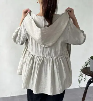 Chez toi 블루종 아우터 시어 페플럼 블루종