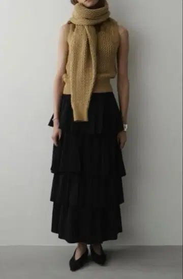 [ CLANE ] frill tiered skirt