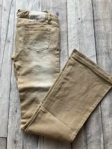 컬러 청바지 베이지 부츠컷 로우라이즈 스트레치