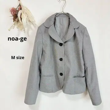 노아쥬 noa-ge 테일러드 자켓 M 숏 기장 그레이 둥근 카라