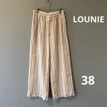 루니 LOUNIE 멀티 스트라이프 패턴 와이드 팬츠 38