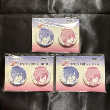 DMM 복권 캔뱃지 나츠사와 사쿠 2개 세트 x 3개