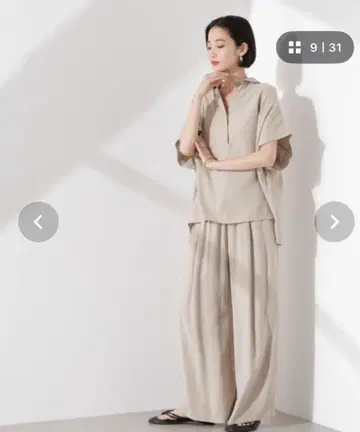 나노 유니버스 스키퍼 와이드 슬리브 셔츠 셋업