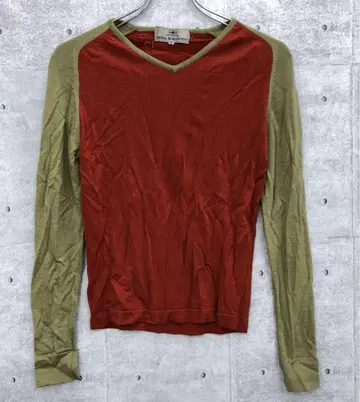 ROYAL BURLINGTON 영국제 구제 의류 배색 V넥 니트소