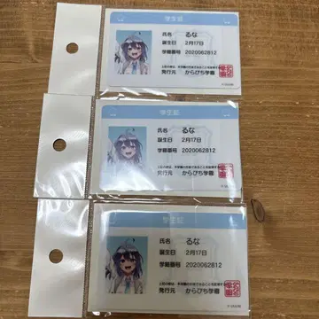 컬러풀 피치 루나 학생증 3매
