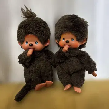 몬치치 블루 아이 쇼와 레트로 봉제 인형 2체 세트 페어