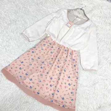 [ 미사용품 ] 원피스 레이스 꽃무늬 핑크 베이지 38 사이즈