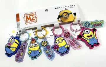 USJ 한정판 미니언 컬러풀 플라워 키체인 세트 새상품 MINION