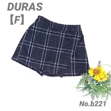 듀라스 DURAS 숏팬츠 큐롯 프리 체크 무늬 울 혼방