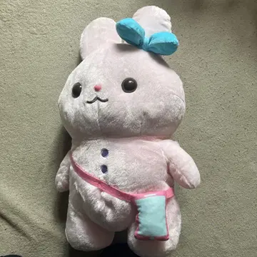 토끼 봉제 인형 파랑 리본 포함