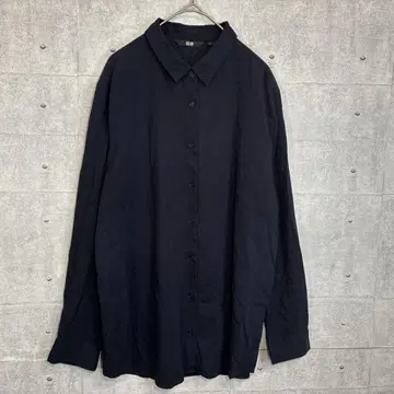1583 UNIQLO 네이비 긴팔 셔츠 레귤러 카라 XL
