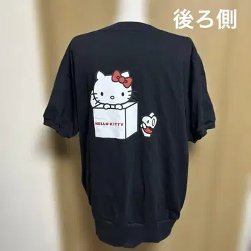 로리즈팜 헬로키티 빅 실루엣 맨투맨 풀오버 블랙