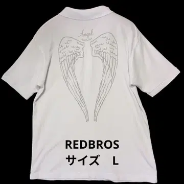 REDBROS 천사의 깃털 디자인 화이트 피케 셔츠 L
