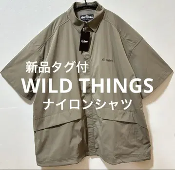 택 포함 새상품 WILD THINGS 와일드 띵스 자수 로고 나일론 셔츠