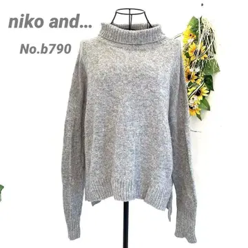 니코앤드 niko and - 스웨터 니트 그레이 얇은 소재 캐주얼 귀여운