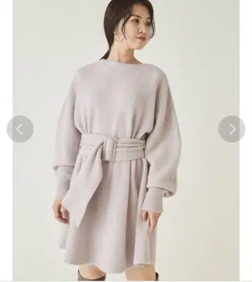 벨티드 니트 원피스 라벤더