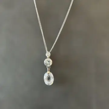 큐빅 지르코니아 크리스탈 목걸이 체인 40cm