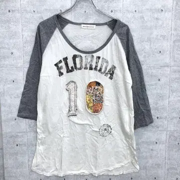 Y2K 빈티지 스타일 구제 의류 넘버링 아플리케 래글런 상의