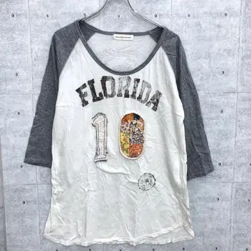 Y2K 빈티지 스타일 구제 의류 넘버링 아플리케 래글런 상의