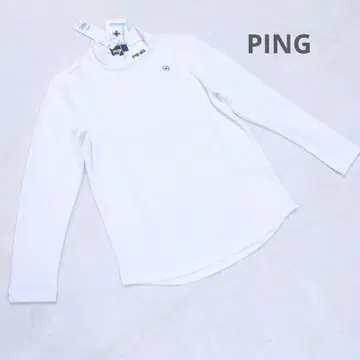 새상품 PING 모크넥 긴팔 티셔츠 이너 화이트 L 메쉬