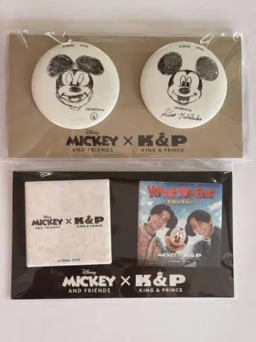 King&Prince 미키&프렌즈 캔뱃지 2세트 TSUTAYA