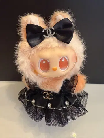 LABUBU 라부부 17cm 블랙 고져스 드레스 리본 2종 세트