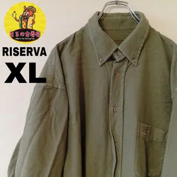 USA 구제 의류 RISERVA 플란넬 셔츠 XL 모스그린