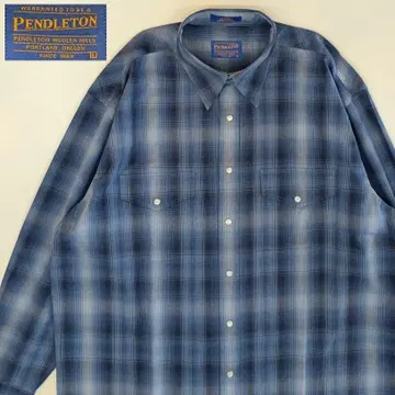 PENDLETON 펜들턴 긴팔 셔츠 옴브레 체크 코튼 홍콩제