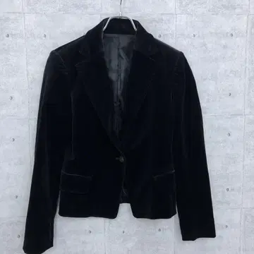 오피스코어 구제 의류 엠블럼 버튼 벨로아 컴팩트 테일러드 자켓