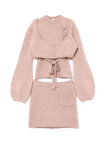 andmary Flower knit set up