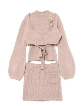 andmary Flower knit set up
