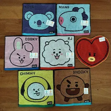 7개 세트 BT21 미니 타월 새상품 마루신 BTS LINEFRIENDS