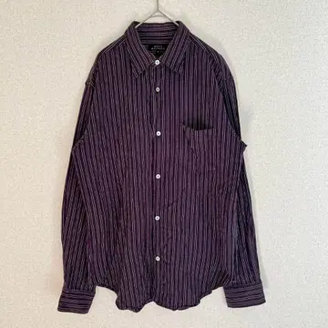 MEN'S MELROSE 스트라이프 긴팔 셔츠 면 100 사이즈 3