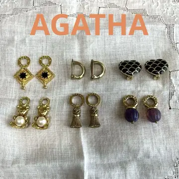 AGATHA 골드 귀찌&참 세트 6점