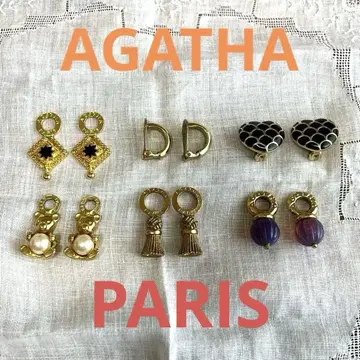 AGATHA 골드 귀찌&참 세트 6점