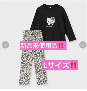 미사용 새상품 헬로키티 Kitty 레오파드 무늬 레오파드 룸웨어 L