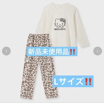 미사용 새상품 헬로키티 Kitty 레오파드 무늬 룸웨어 L